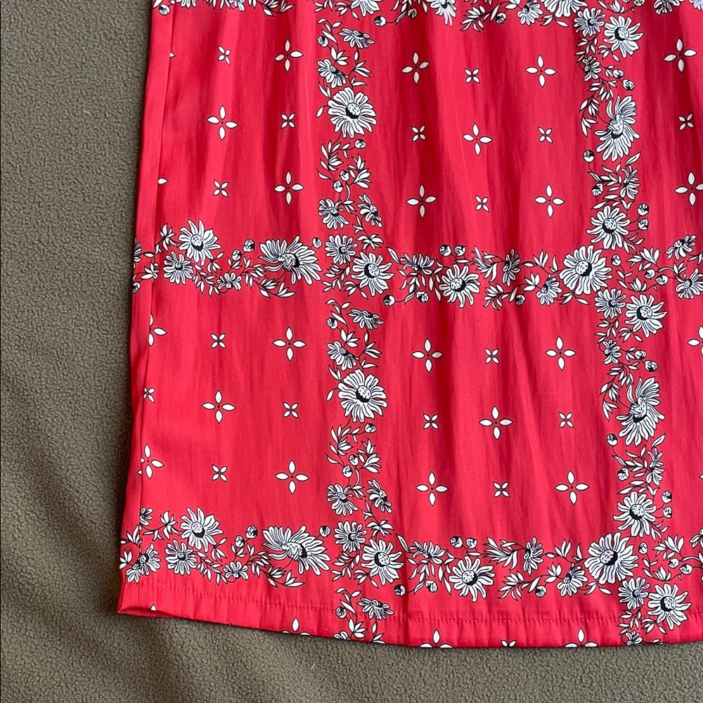 LOFT Red Floral Dress, SP - Picture 2 of 11